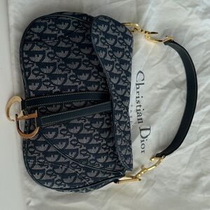 Dior Blue Monogram Shoulder Bag